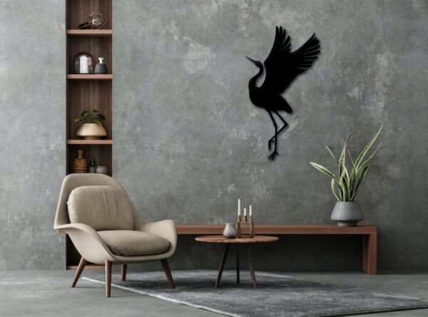 Metalen XL Silhouette Kraanvogel