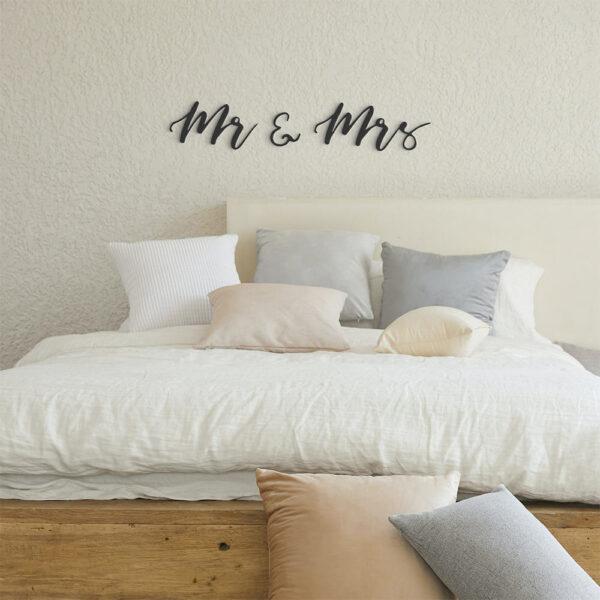 Slaapkamer metalen letters Mr & Mrs