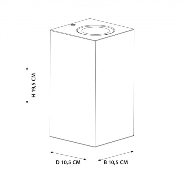 Buitenlamp antraciet up & downlighter afmetingen