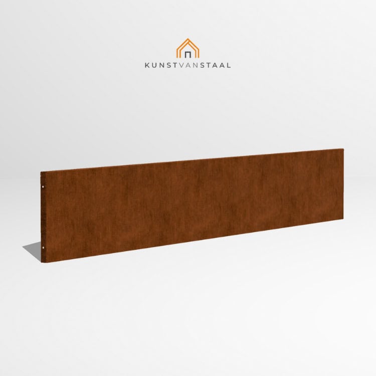 Cortenstaal borderrand 200 x 30 cm – 2 x gezet (blinde bevestiging)