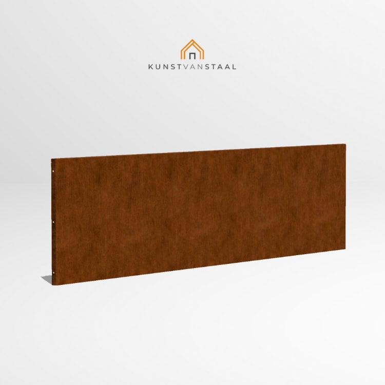 Cortenstaal borderrand 200 x 50 cm – 2 x gezet (blinde bevestiging)